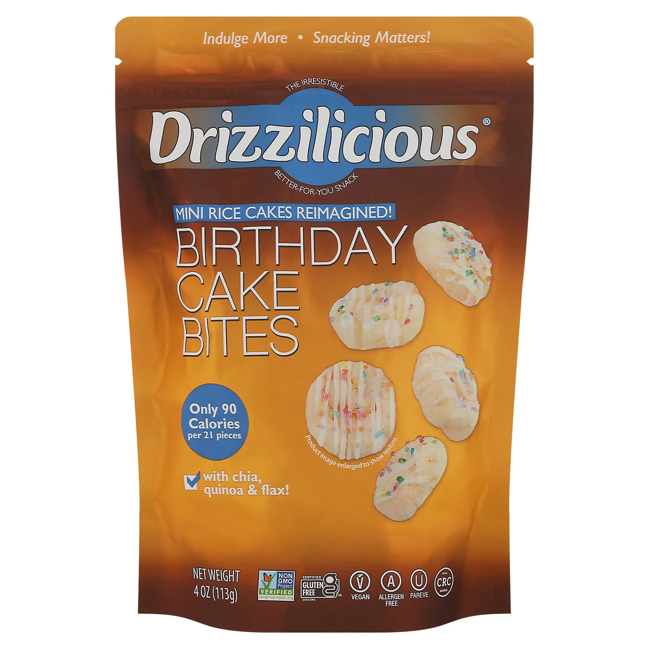 Drizzilicious Mini Rice Cakes - Birthday Cake
