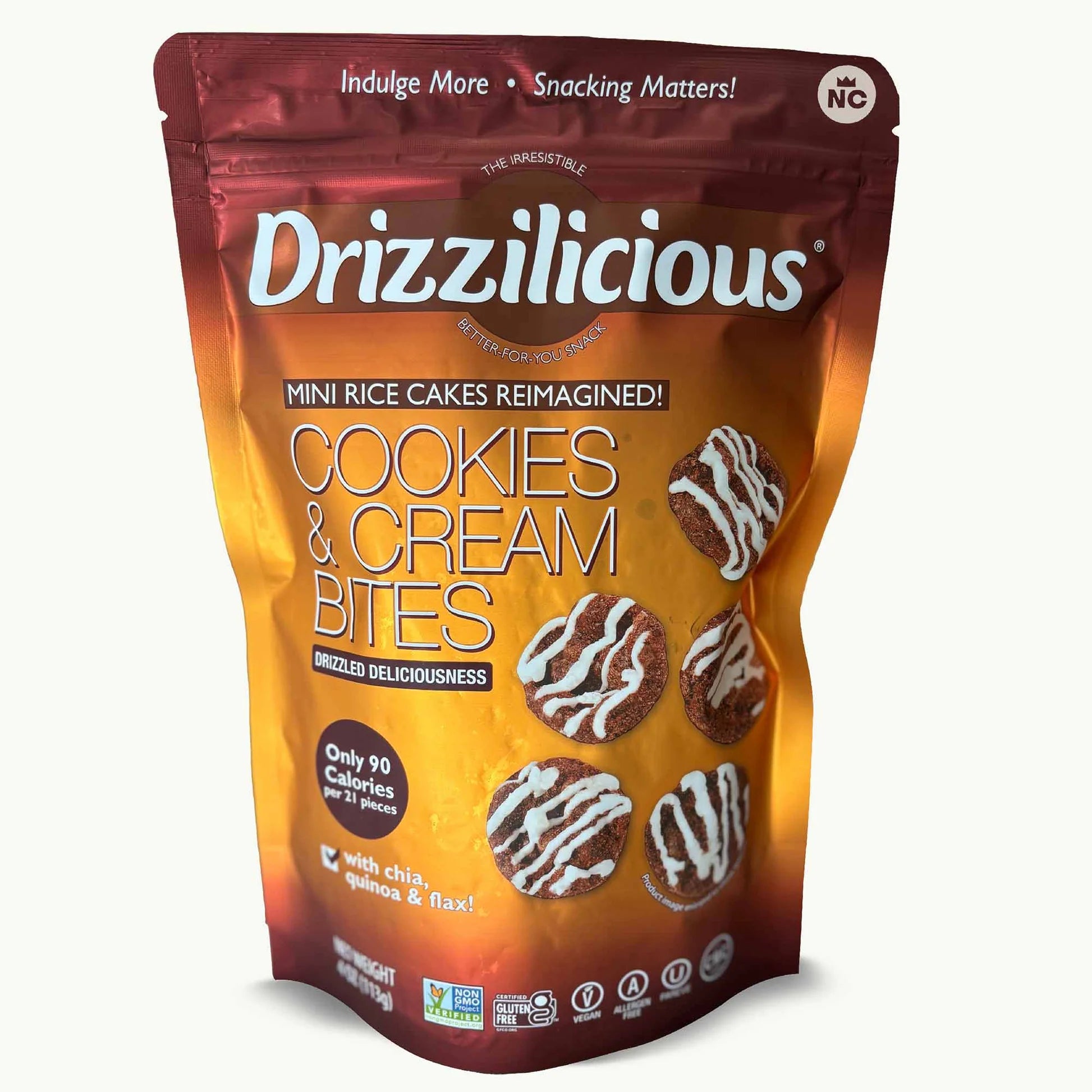 Drizzilicious Mini Rice Cakes - Cookies & Cream