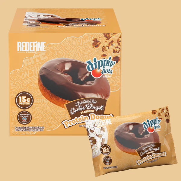 Redefine Foods Dippin' Dots Chocolate Chip Cookie DOugh Protein Donut